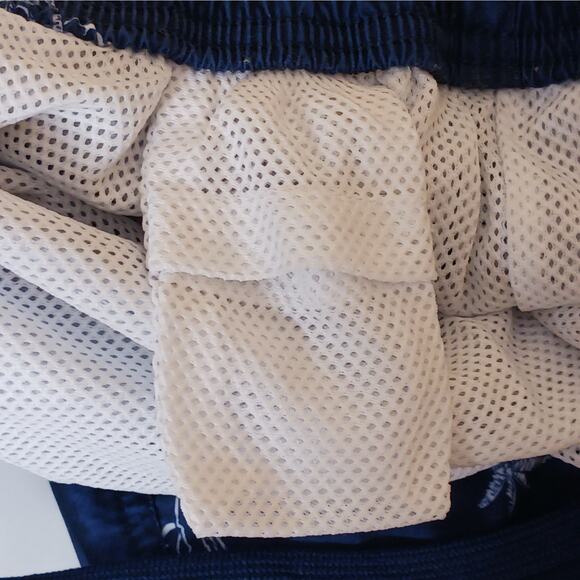 Sand n Sun Swim Trunks Mens L (36-38) Blue Tropical Island Mesh Lined Pockets - Picture 7 of 11